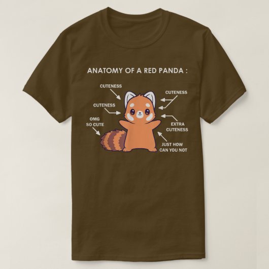 Anatomy of a Red Panda Science Zoologist Red Panda Tシャツ (デザイン正面)