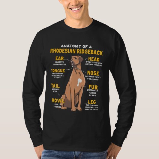 Anatomy Of A Rhodesian Ridgeback For Dog Tシャツ (正面)