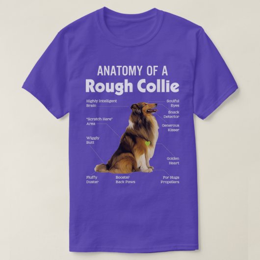 Anatomy Of A Rough Collie Funny Dog Puppy Gift  Tシャツ (デザイン正面)