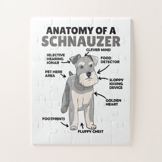 Anatomy Of A Schnauzer Cute Dog Puppy ジグソーパズル (縦)