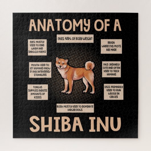 Anatomy Of A Shiba Inu Funny Puppy Gift ジグソーパズル (縦)