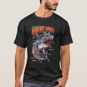 Anatomy of a White Shark Fish Shark Educational Tシャツ (正面)