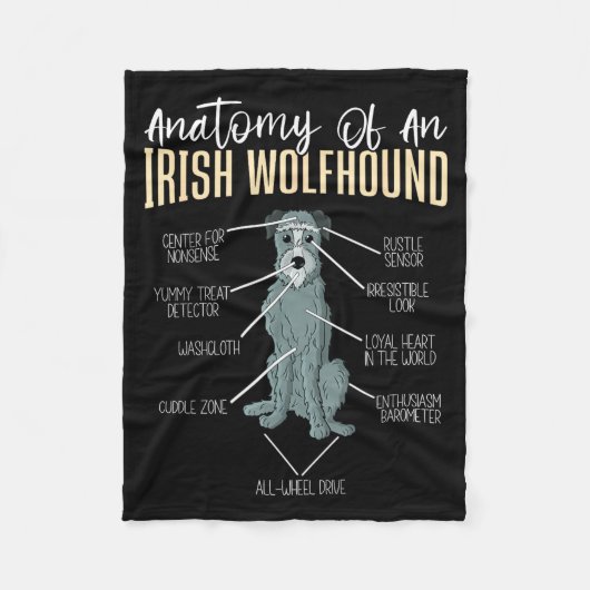 Anatomy Of An Irish Wolfhound フリースブランケット (正面)