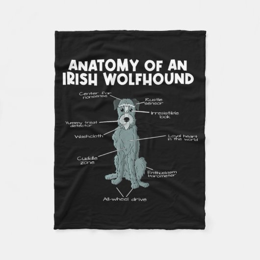 Anatomy Of An Irish Wolfhound フリースブランケット (正面)