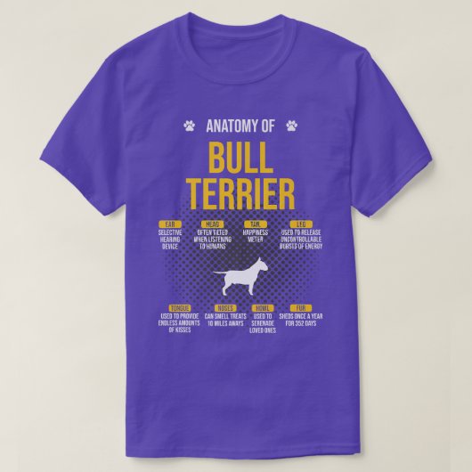 Anatomy Of Bull Terrier Dog Lover Tシャツ (デザイン正面)