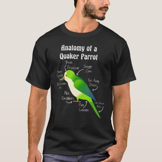 Anatomy of Quaker Parrot Monk Parakeet Classic Tシャツ (正面)