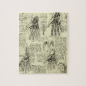 Anatomy of the Human Hand by Leonardo da Vinci ジグソーパズル (縦)