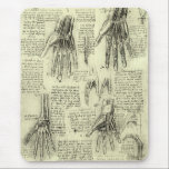 Anatomy of the Human Hand by Leonardo da Vinci マウスパッド<br><div class="desc">Several views of the anatomy of a human hand (c. 1510) by Leonardo da Vinci (1452-1519). A vintage Renaissance Era fine art science painting featuring several views of the internal workings of a human hand. A drawing including the bones, skeleton, muscles and tendons. Great design for someone in the medical...</div>