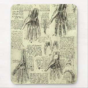 Anatomy of the Human Hand by Leonardo da Vinci マウスパッド