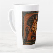 🔥 “Ancestral Flame” – Sacred Fire Mug カフェラテマグ (左アングル)