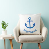 Anchor Blue Personalized Your Boat Name クッション (椅子)