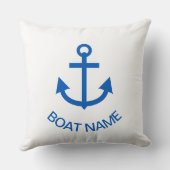 Anchor Blue Personalized Your Boat Name クッション (裏面)