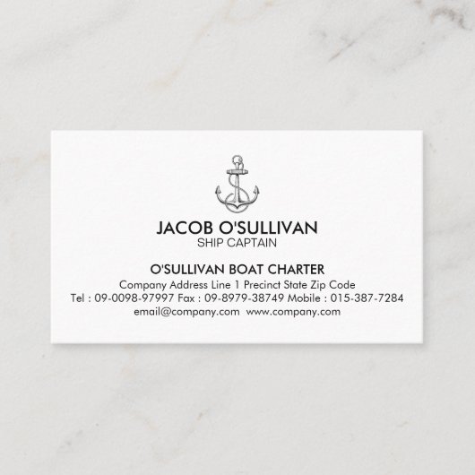 Anchor Boat Charter Fishing 名刺 (正面)