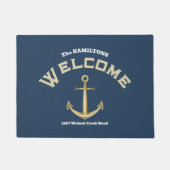 Anchor Custom Name and Text Nautical ドアマット (正面)