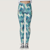 anchor herringbone blue レギンス (正面)