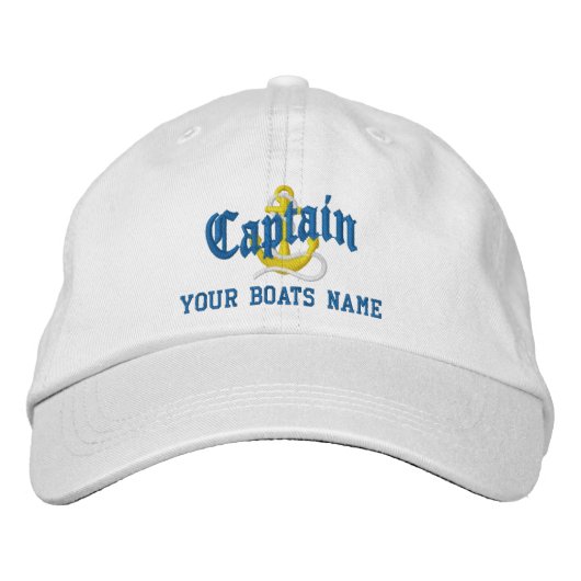 Anchor motif captains sailing embroidered baseball 刺繍入りキャップ (正面)