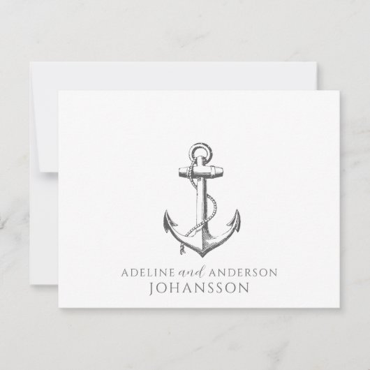 Anchor Nautical Couple Names ノートカード (正面)