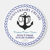 Anchor Round Custom Anniversary Cruise Cabin Door マグネット (正面)
