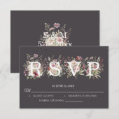 Anchor Spring Floral Wedding RSVP card (正面/裏面)