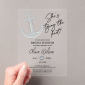 Anchor Tying the Knot Nautical Bridal Shower  アクリル招待状 (インサイチュ (ポータブル))