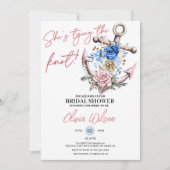 Anchor Tying the Knot Nautical Bridal Shower  招待状 (正面)