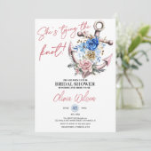 Anchor Tying the Knot Nautical Bridal Shower  招待状 (スタンド正面)