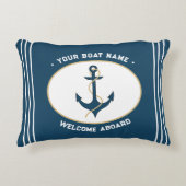 Anchor Welcome Aboard Custom Pillow アクセントクッション (正面)