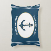 Anchor Welcome Aboard Custom Pillow アクセントクッション (正面(垂直))