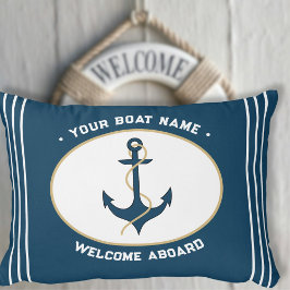 Anchor Welcome Aboard Custom Pillow アクセントクッション
