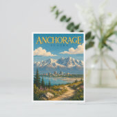 Anchorage Alaska Chugach Mountains GeoSaga ポストカード (スタンド正面)