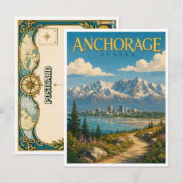 Anchorage Alaska Chugach Mountains GeoSaga ポストカード