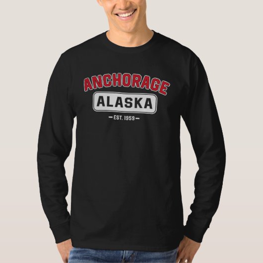 Anchorage Alaska State College Sport Style Red Tシャツ (正面)
