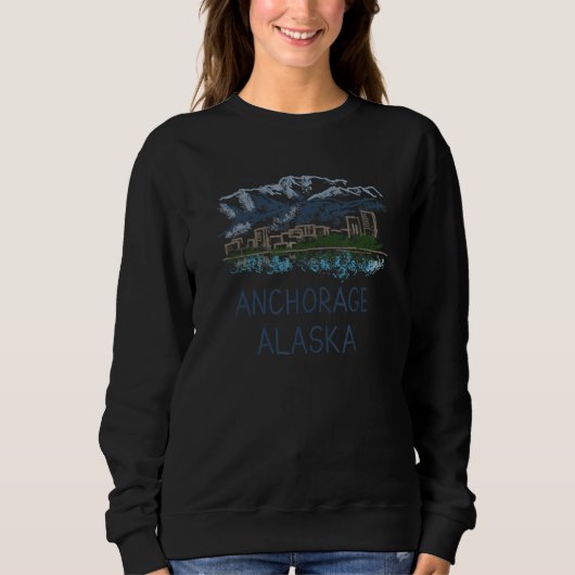 Anchorage City Alaska souvenir  for men women 1 スウェットシャツ (正面)