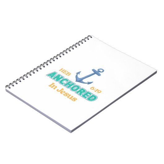 Anchored in Christ Notebook with Hebrews 6:19 ノートブック (左側)