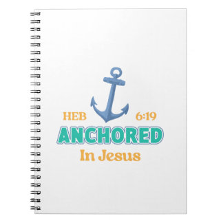 Anchored in Christ Notebook with Hebrews 6:19 ノートブック
