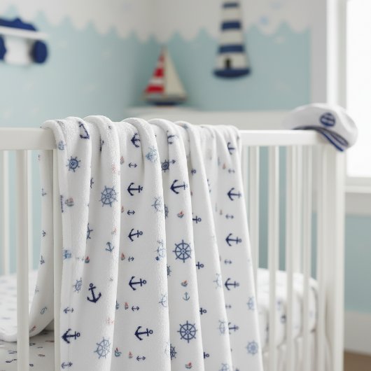 Anchors & Helms Nautical Kids ID1256 フリースブランケット