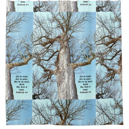 Ancient Ash Zechariah 4:6  シャワーカーテン (正面)