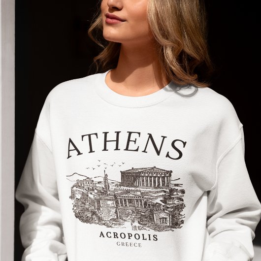 Ancient Athens Acropolis Retro View スウェットシャツ