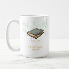 Ancient Book With Binary Code Quote for Tech Geek コーヒーマグカップ