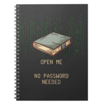 Ancient Book With Binary Code Quote for Tech Geek