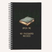 Ancient Book With Binary Code Quote for Tech Geek ノートブック (正面)
