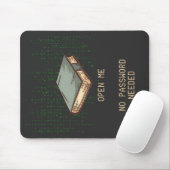 Ancient Book With Binary Code Quote for Tech Geek マウスパッド (マウス)