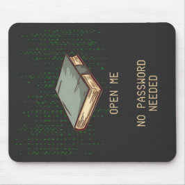 Ancient Book With Binary Code Quote for Tech Geek マウスパッド