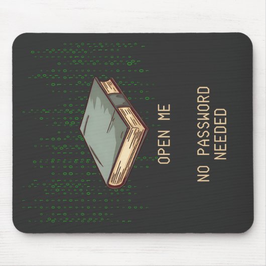 Ancient Book With Binary Code Quote for Tech Geek マウスパッド (正面)