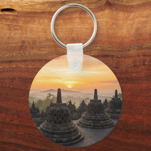 Ancient Borobudur Temple Java Indonesia Keychain キーホルダー (裏面)
