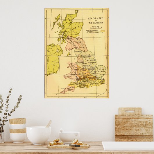 Ancient Britain Map ポスター (キッチン)