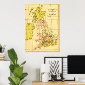 Ancient Britain Map ポスター (ホームオフィス)