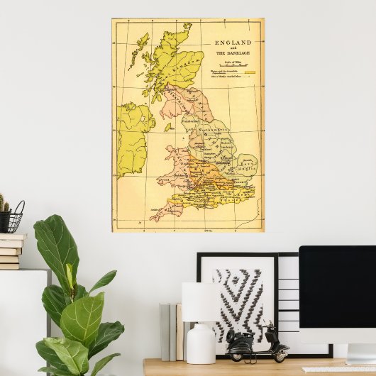 Ancient Britain Map ポスター (ホームオフィス)