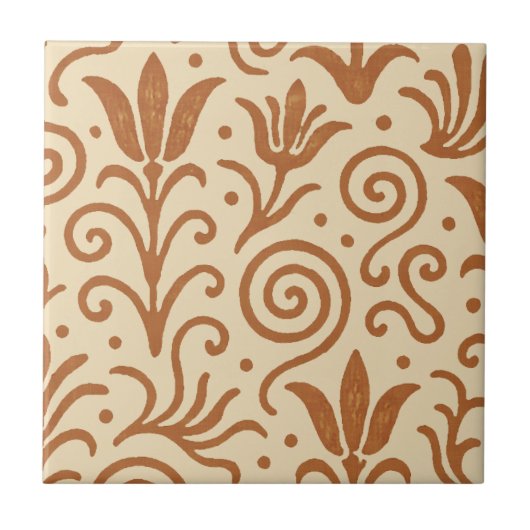 Ancient  Bronze Age Aegean Minoan Inspired Pattern タイル (正面)