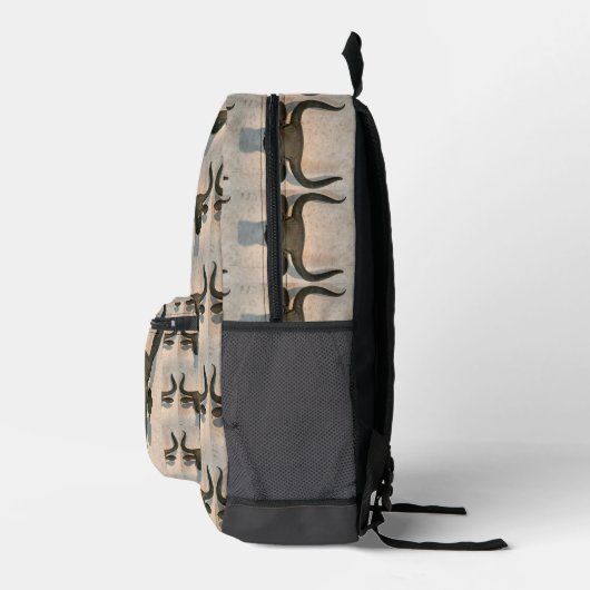 Ancient bull プリントバックパック (右)